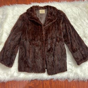 Vintage brown red mink fur Skucys quality furs coat